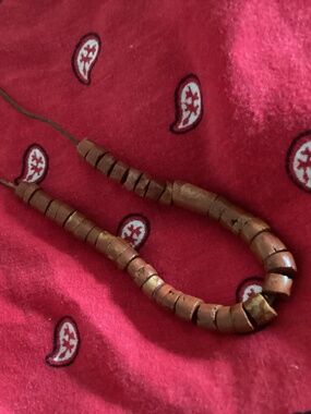 Vintage African Bauxite stone beads..estate find..cool necklace